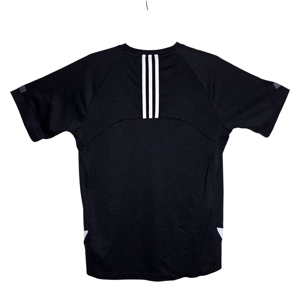 Adidas Anda Athletic Soccer Shirt Mens Medium Black Short Sleeve Training Good